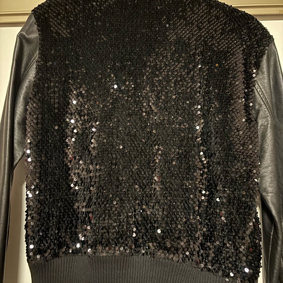 Ralph Lauren Black Sequin Bomber Jacket - Picture 5 of 7